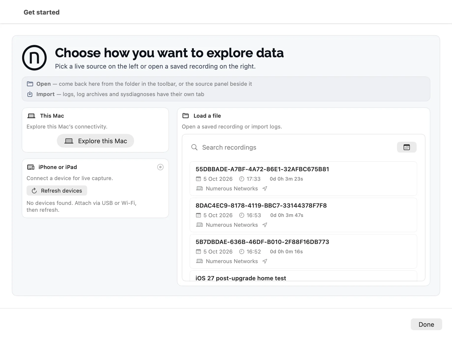 nOversight for Mac on first launch, choosing where the readings come from